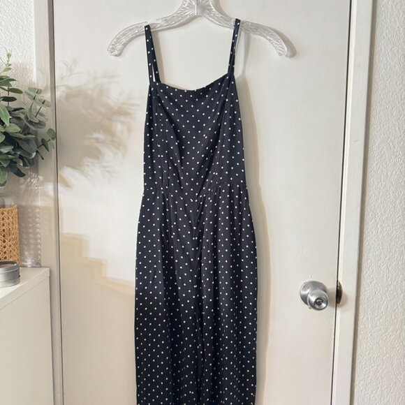 OLD NAVY Square-Neck Cami Jumpsuit Black Polka Dot Smocked XS - Picture 8 of 8